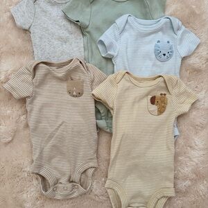 Carters | Bundle of 5 animal pocket onesies
